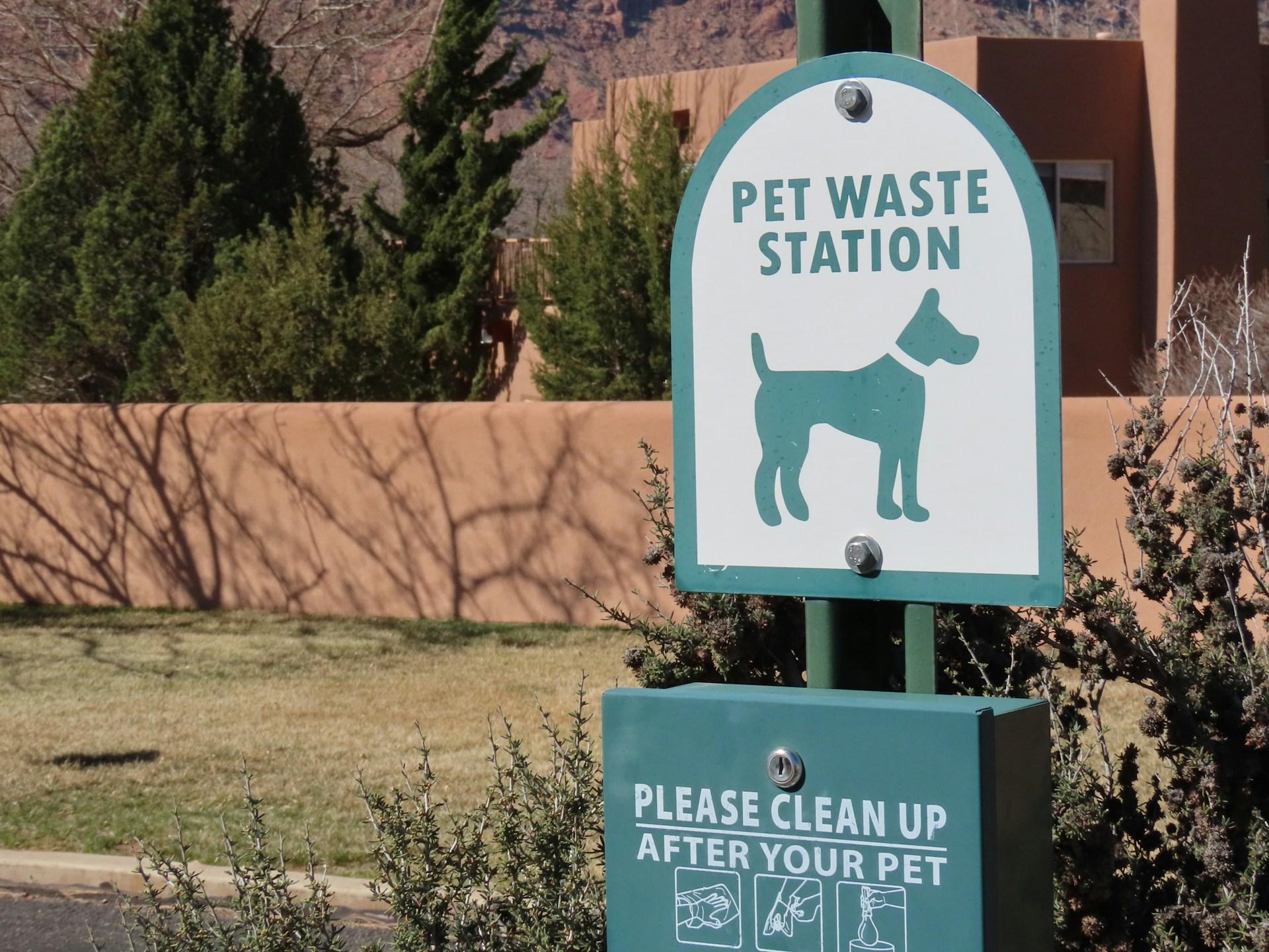 A dog waste station